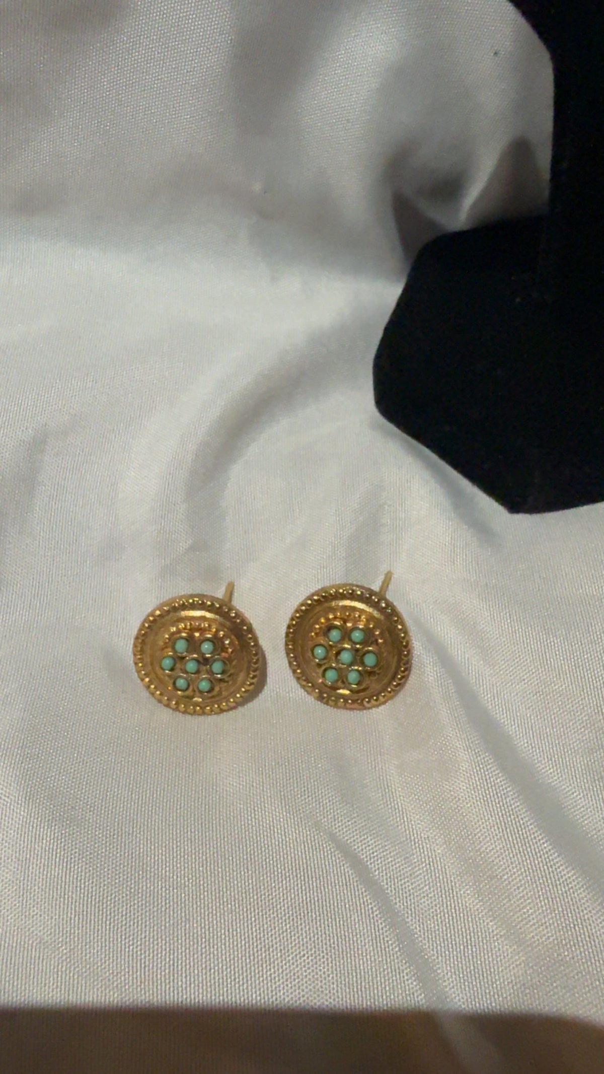Start earrings with topaz colors, stone, and gold