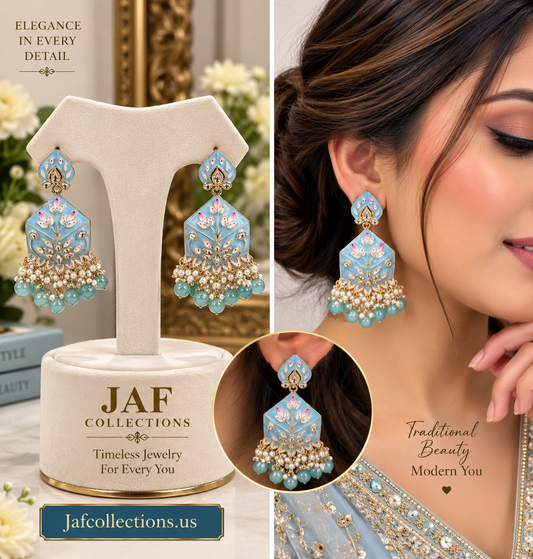 Blue meena earrings